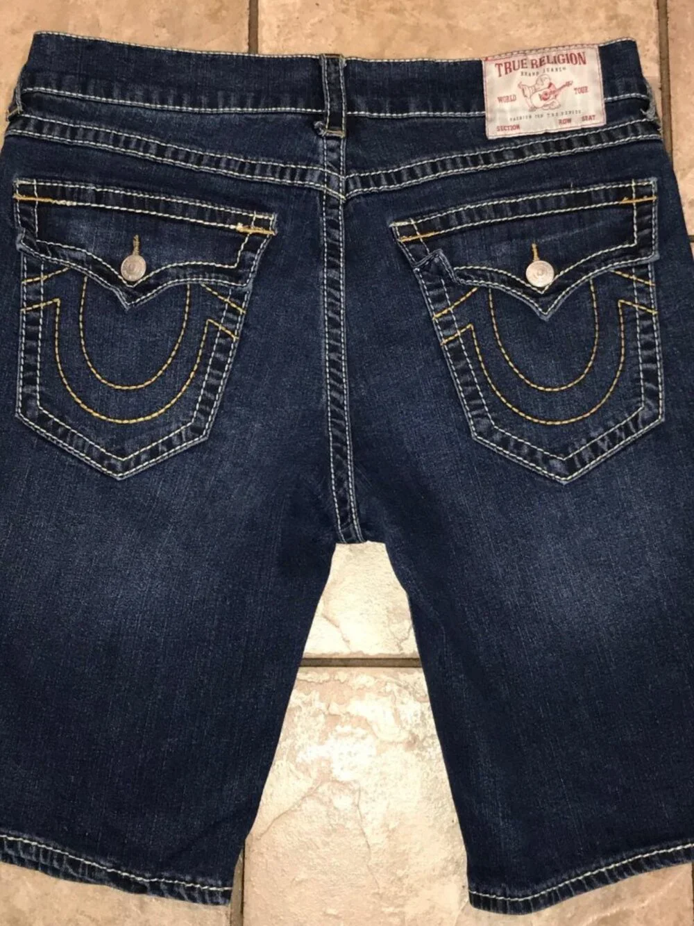 Men's True Religion Ricky Relaxed Straight Denim Shorts-Size 34